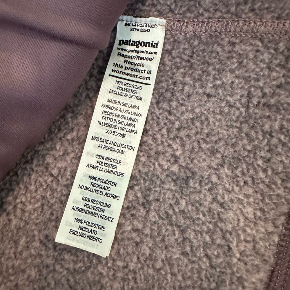 Patagonia Better Sweater Full Zip Fleece Jacket Hazy Purple - Picture 2 of 6